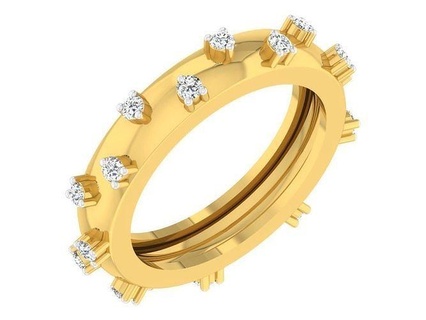 Boda compromiso mujer etarnates banda anillo joyería joya medio eternidad imprimible diamante solitario eternityband completo anillos plata libra esterlina enganchar 3d print model - Mito3D