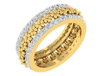 mariage engagement femmes étarnates bande bague bijoux femme éternité imprimable diamant solitaire 39 anneaux argent sterling engagem 3d print model - Mito3D