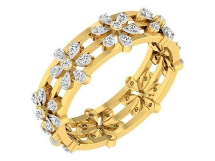 mariage engagement femmes étarnates bande bague bijoux femme éternité imprimable diamant solitaire 39 anneaux 3d print model - Mito3D
