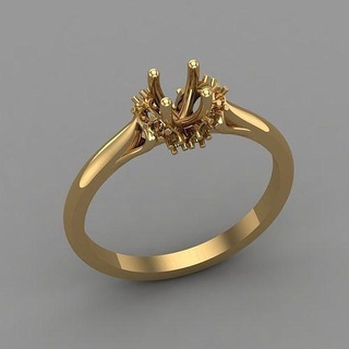 Boda compromiso mujer anillo 3d impresión modelo joyería joya banda precioso oro imprimible diamante Moda anillos abultar colección solitario 3d print model - Mito3D
