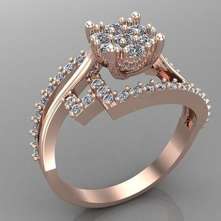 mariage engagement femmes bague 3d impression modèle mode bijoux bande femme précieux or imprimable diamant anneaux masse collection solitaire 3d print model - Mito3D