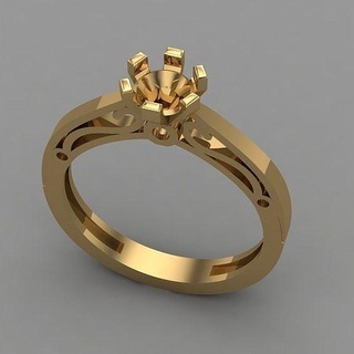 Boda compromiso mujer anillo 3d impresión modelo joyería joya banda precioso oro imprimible diamante Moda anillos abultar colección solitario 3d print model - Mito3D