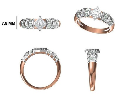 mariage engagement femmes bague stl fbx jcd détails bijoux bande femme précieux or imprimable diamant mode anneaux masse collection solitaire 3d print model - Mito3D