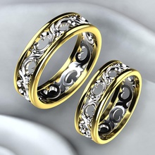 casamento ouro argolas noivado joalheria imprimível jóia casamento anel celebração aniversário 3d print model - Mito3D