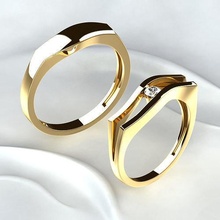 Casamento dourado argolas Casamento amar casamento joalheria argolas anel mulher anel noivado jóia imprimível ouro anel noivado anel celebração diamante anel aniversário 3d print model - Mito3D