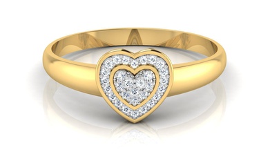 mariage coeur de l'anneau bijoux imprimable collier bague en diamant la livre sterling joyau d'argent l'engagement le platine anneau doigt or gem mode brillant beauté saphir les anneaux 3d print model - Mito3D