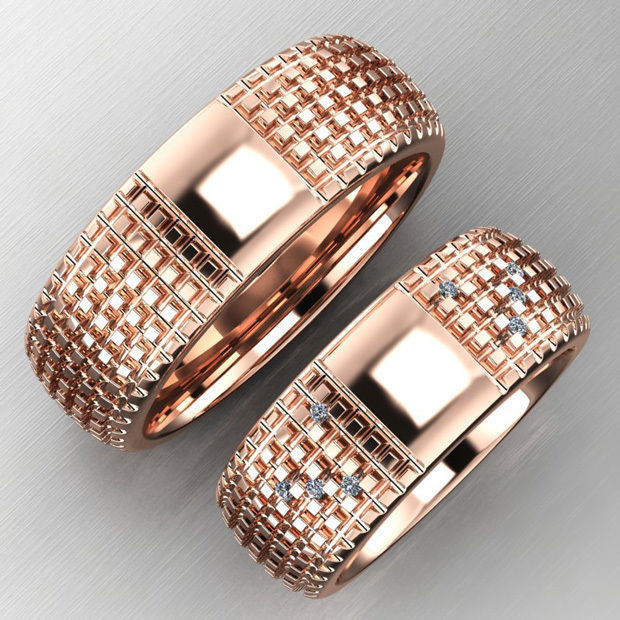wedding modern urban style ring width 8mm jewelry ladies band man bridal diamond rings 3D print model - Mito3D