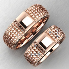 mariage urbain et moderne de style anneau largeur 8mm bijoux l'anneau dames la bande l'homme mariée le diamant les anneaux 3d print model - Mito3D