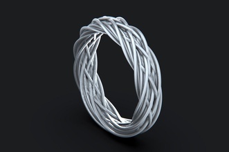 wedding nest ring jewelry band bridal engagement etsy female girl golden jewellery marriage silver sterling weave wire thread yarn coil rings 3d print model - Mito3D