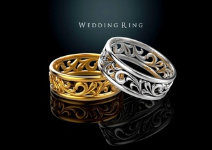 mariage bague imprimable diamant engagem bijoux vêtements sterling argent engagement or brillant mode beauté goujat anneaux 3d print model - Mito3D