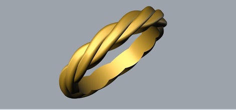 düğün yüzük bükülme bükülmüş altın gümüş elmas mücevher kolye sarmal takı yüzükler 3d print model - Mito3D