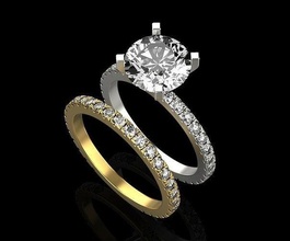mariage bague bijoux or argent diamant bijou gemme mode blanc brillant engagem engagement noir beauté anneaux 3d print model - Mito3D