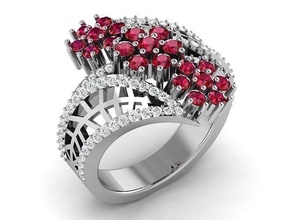 wedding ring jewelry luxury precious engagement silver diamond sterling platinum jewel gem rings printable brilliant fashion finger 3d print model - Mito3D