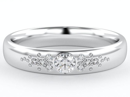 düğün yüzük 3d 3dring grup parlak cad elmas nişan çiçek mücevher taşlar takı yazdırılabilir gümüş bileşik moda Toplamak güzellik Solitaire yüzükler 3d print model - Mito3D