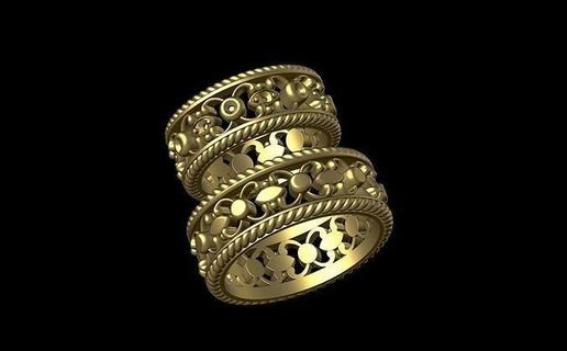 Hochzeit Ring Hochzeitsring Gold Schmuck druckbar Diamant Ringe Silber Engagement Juwel Platin Mode Sterling 3d print model - Mito3D