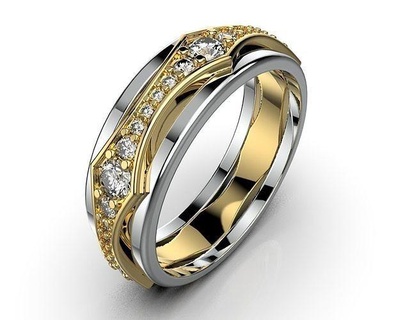 düğün yüzük altın takı yazdırılabilir yüzükler gümüş mücevher elmas platin nişan lüks moda güzellik 3d print model - Mito3D
