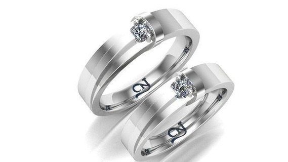 nozze squillare accoppiamento oro gioielleria argento coppia anelli 3d print model - Mito3D
