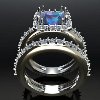 nozze squillare gioielleria lusso regalo non costoso sposa anniversario oro bianco diamante Principessa luxgift Wow Oh mio Dio stampabile anelli 3d print model - Mito3D