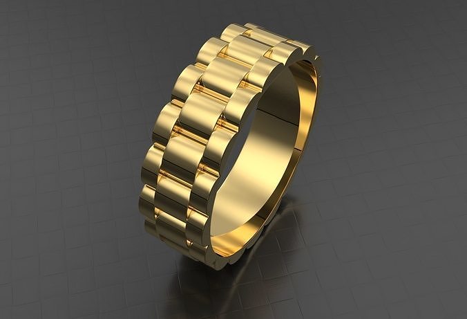 Hochzeit Ring Rolex Luxus sehen Juwel Ringe Schmuck Männer Mode Silber Gold Platin Sterling Band 3D print model - Mito3D