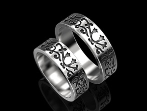düğün yüzüğü takı baskı 3dprinted mücevher yazdırılabilir yüzük tasarım moda printabl prototipleme Gümüş 3d print model - Mito3D