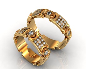 hochzeit ring schmuck diamant juwel mode herausforderung ringe 3d print model - Mito3D