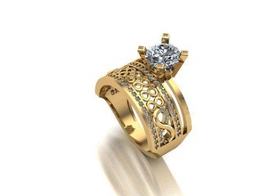 anneau de mariage bijoux or d'argent le platine diamant brillant gem pierre précieuse l'anneau boucle d'oreille collier pendentif bracelet broches pandora charme weddingring imprimable 3d les anneaux 3d print model - Mito3D