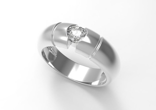 anneau de mariage bijoux or l'anneau boucle d'oreille d'argent le diamant gem joyau imprimable l'engagement 3dmodel prototype brillant 3dprint la ronde biggem l'émeraude jaune moderne les anneaux 3d print model - Mito3D