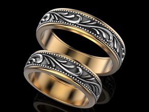 wedding ring jewelry print 3dprinted jewellery printable rings design jewel golden fashion printabl printing gold prototyping silver 3d print model - Mito3D