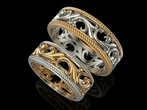 düğün yüzüğü takı baskı 3dprinted mücevher yazdırılabilir yüzük tasarım altın moda printabl prototipleme Gümüş 3d print model - Mito3D