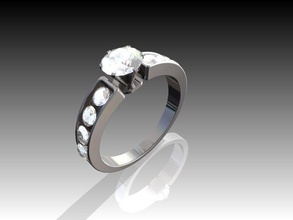 wedding ring jewelry diamond jewellery engagement ladies gold precious fashion rings 3d print model - Mito3D