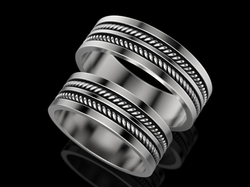 düğün yüzüğü takı baskı 3dprinted mücevher yazdırılabilir yüzük tasarım moda printabl diğer prototipleme Gümüş 3D print model - Mito3D