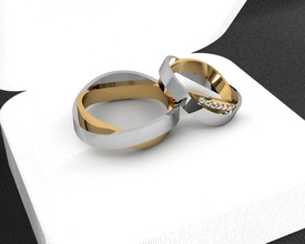 wedding ring jewelry rings diamons fashion gold silver jewel jewellery gem white 3d print model - Mito3D