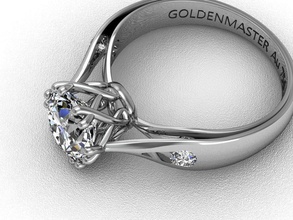 wedding ring 7mm diamond white large classic design jewelry rings great option engagement designed central cut diameter modern 3d print model - Mito3D