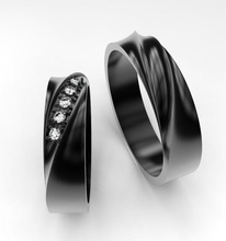 anel de casamento jóias o engajamento ouro diamante gem brilhantes jóia branco brillant anéis 3d print model - Mito3D