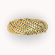 anello di nozze moda oro gioielli stampabile disco platino brillante diamante anelli 3d print model - Mito3D
