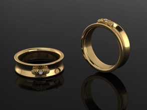 wedding ring jewelry gold diamond printable jewel white engagement gem platinum fashion beauty rings 3d print model - Mito3D