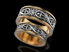 mariage bague bijoux impression 3dprinted imprimable anneaux conception bijou d'or mode or prototypage argent 3d print model - Mito3D