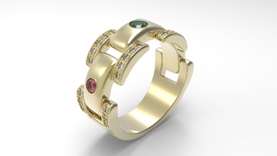 Boda anillo imprimible enganchar Moda plata oro joyería joya anillos 3d print model - Mito3D