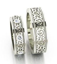 Casamento anel joalheria platina prata brilhante diamante ouro argolas 3d print model - Mito3D