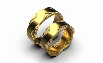 boda anillo 001 joyería lujo normas oro plata exclusivo elegante alto calidad moda imprimible joya par anillos 3d print model - Mito3D