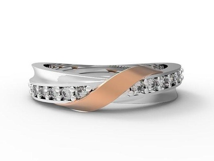 Hochzeit Ring 002 weiblich unendlich Liebe Juwel Schmuck Silber Gold druckbar Diamant Ringe Engagement brillant Sterling Mode Schönheit 3d print model - Mito3D