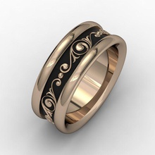 wedding ring 008 jewelry printable gold silver pattern fantasy chrome enamel emal rings 3d print model - Mito3D