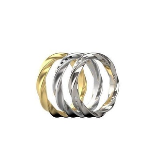 Hochzeit Ring 01 Zopf Seil Draht verdrehte druckbar Silber Schmuck Gold Diamant Kabel Engagement Ringe heiraten engagem vintag 3d print model - Mito3D