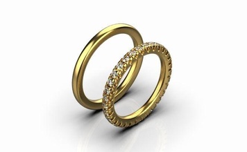 wedding ring 013 jewellery luxury standards gold silver exclusive stylish high quality fashion printable jewel jewelry diamond pair rings 3d print model - Mito3D