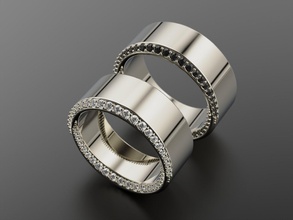 mariage bague 04032021 bijoux impression 3dprinted imprimable anneaux conception bijou d'or mode or prototypage argent sterling diamant 3d print model - Mito3D