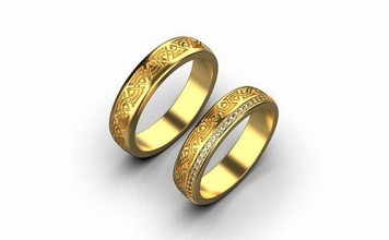wedding ring 046 jewellery luxury standards gold silver exclusive stylish high quality fashion printable jewel jewelry diamond pair rings 3d print model - Mito3D