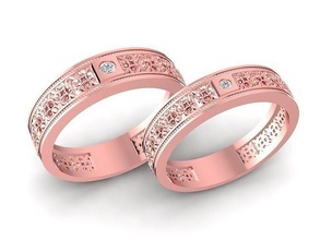 hochzeit ring 1024 schmuck mode zubehör gold diamant männer frau frauen unisex design ringe 3d print model - Mito3D