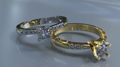 wedding ring 1 jewelry marriage gem silver jewel printable brilliant diamond platinum rings 3d print model - Mito3D