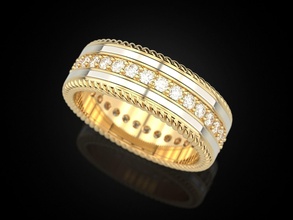 boda anillo 130521 joyería joya impresión 3dprinted imprimible anillos diseño dorado moda oro prototipos plata libra esterlina diamante 3d print model - Mito3D