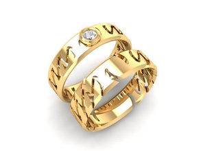 wedding ring 1428 jewelry fashion accessories gold diamond man men woman women unisex design fengshui rings 3d print model - Mito3D